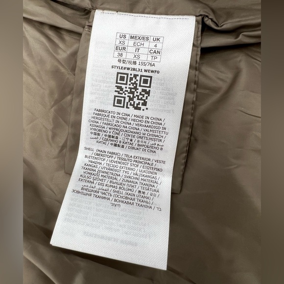 GUESS Quilted Metallic Satin Moto Jacket Desert Green Cropped XS - Picture 14 of 17